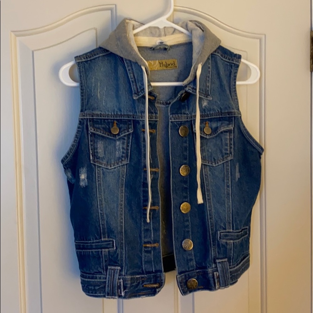 Denim Vest Hoodie